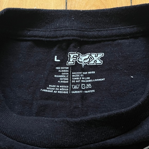 Black Fox Racing Logo Graphic T Shirt Mens Size Large Short Sleeve Cotton - Picture 4 of 5